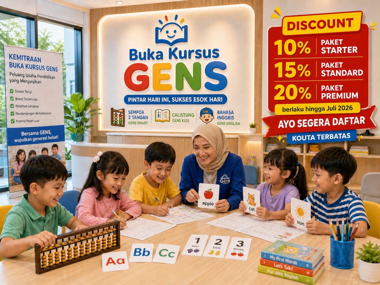 Kelas anak Buka Kursus GENS untuk peluang usaha pendidikan